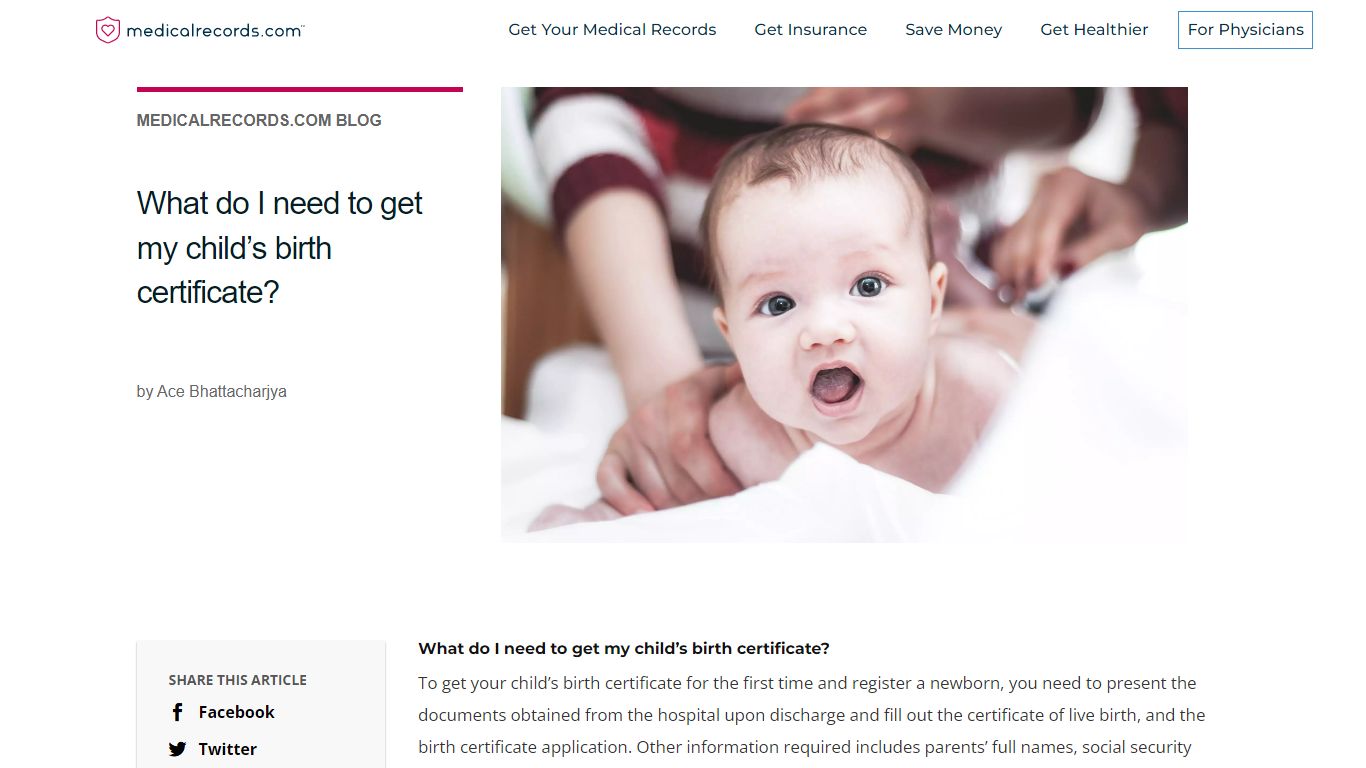 What do I need to get my child’s birth certificate?